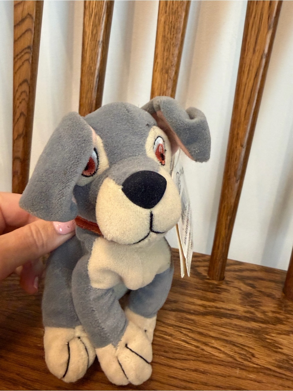VTG Disney Store Tramp Plush Mini Bean Bag Lady and the Tramp 8" NWT